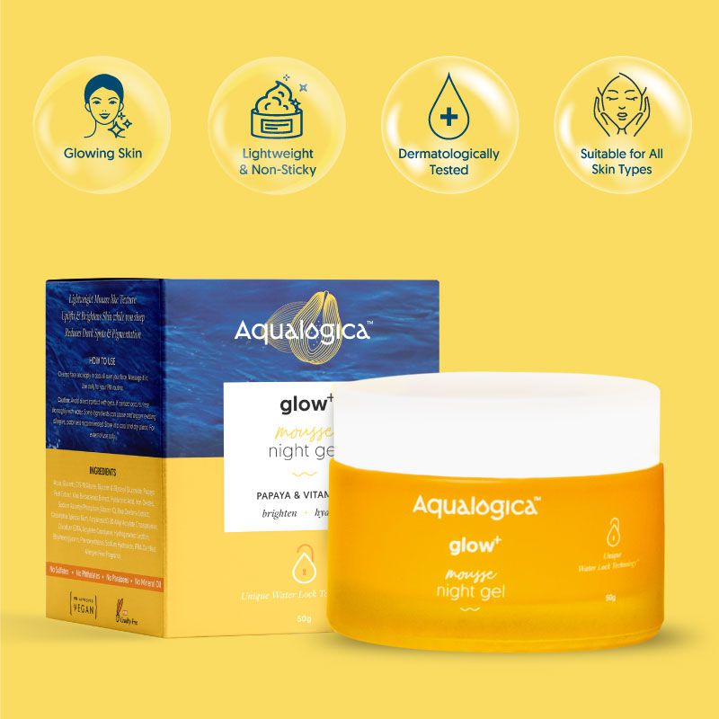 Aqualogica Glow+ Mousse Night Gel - 50 gms