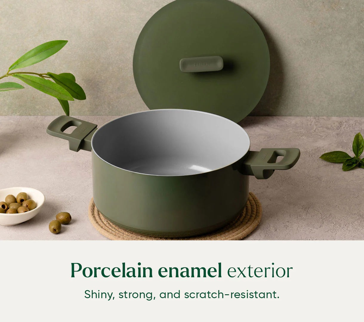 Ember Ceramic Biryani Pot 24cm Soft-Touch Handle