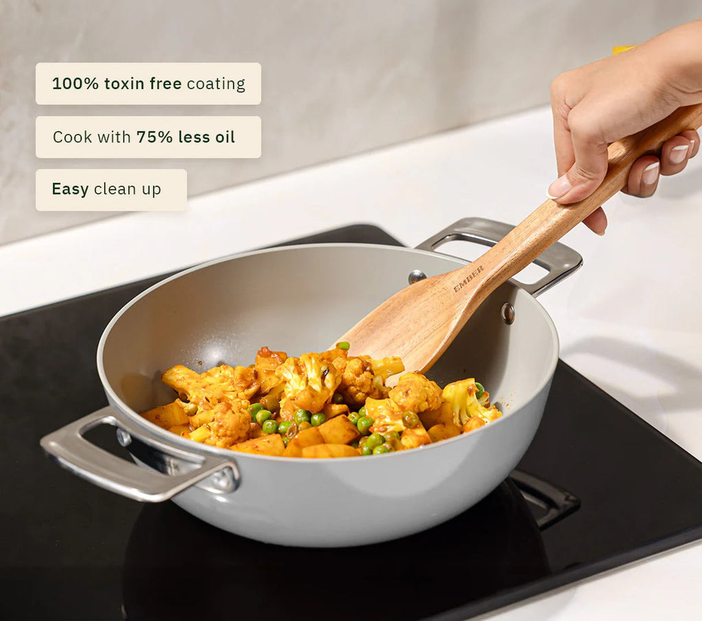 Ember Kadai 24cm Florence Collection Stainless Steel Handle Ceramic Non-Stick