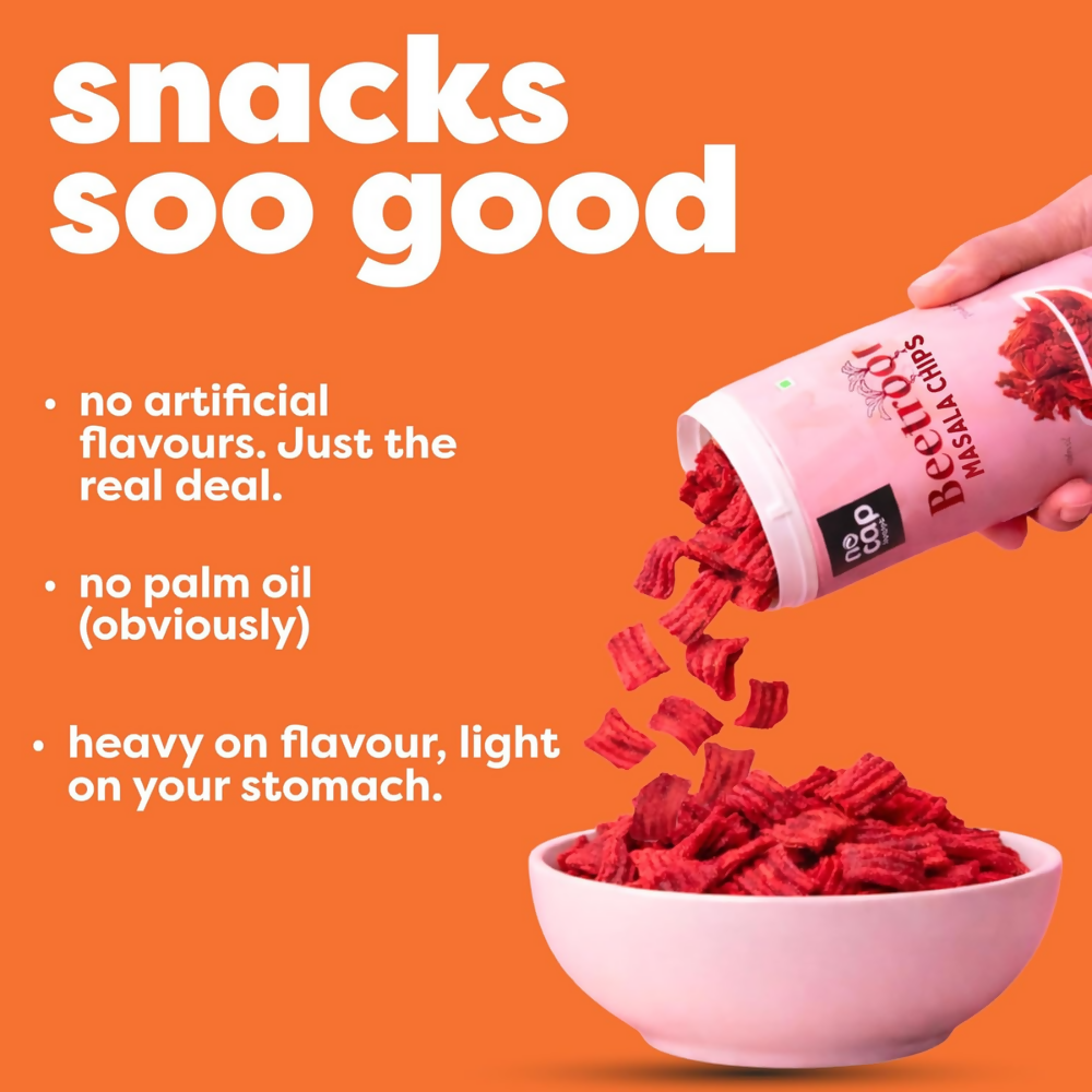 Nocap foods Zero Guilt Healthy Chips - Beetroot Masala