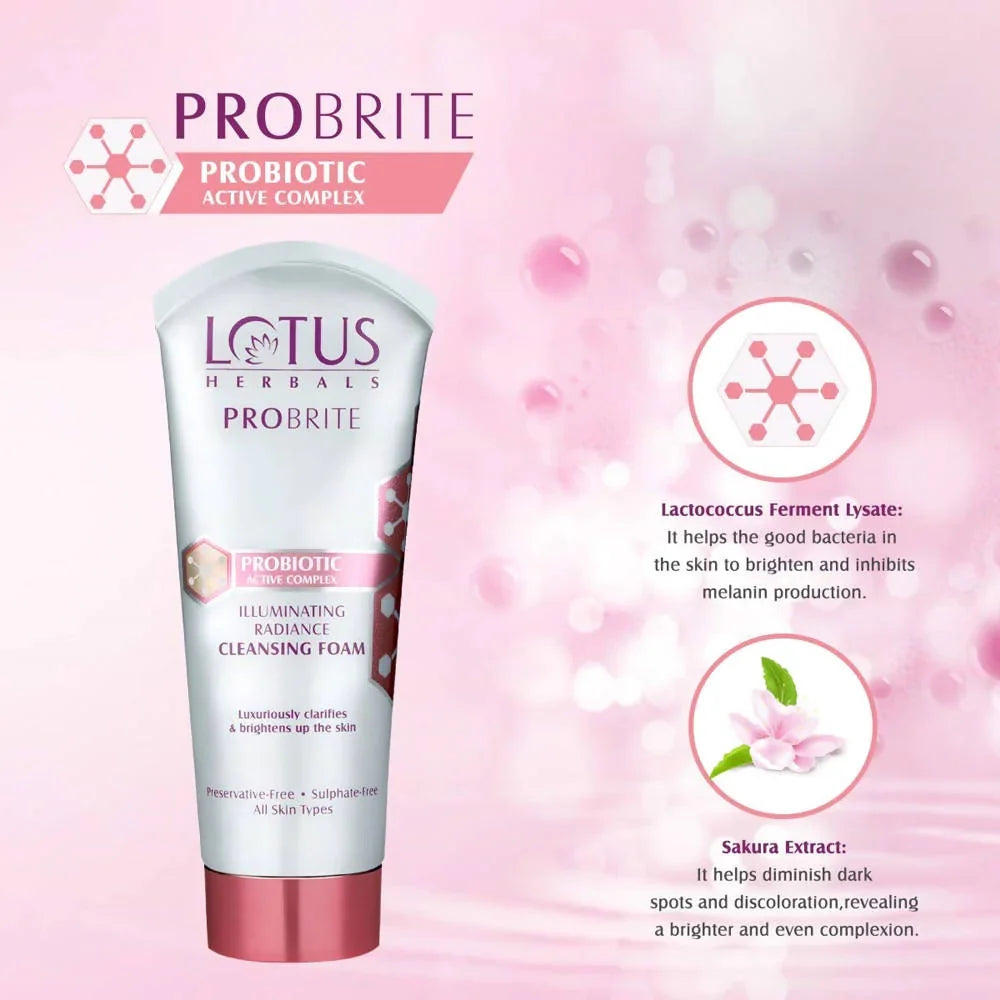 Lotus Herbals Probrite Illuminating Radiance Cleansing Foam - 100 gms