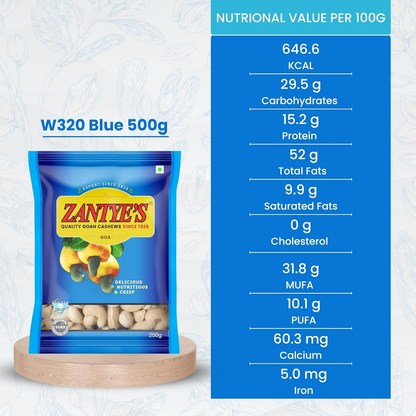 Zantye's Goan Cashew W320 Premium Kaju