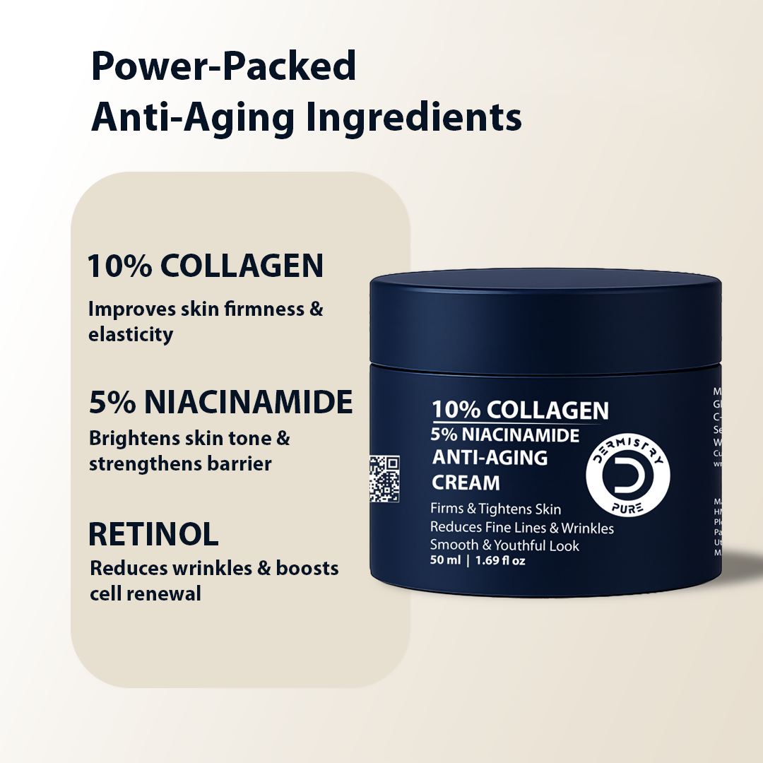 Dermistry 10% Collagen Skin Tightening Anti Aging Day Night Hydrates Moisture Face Cream