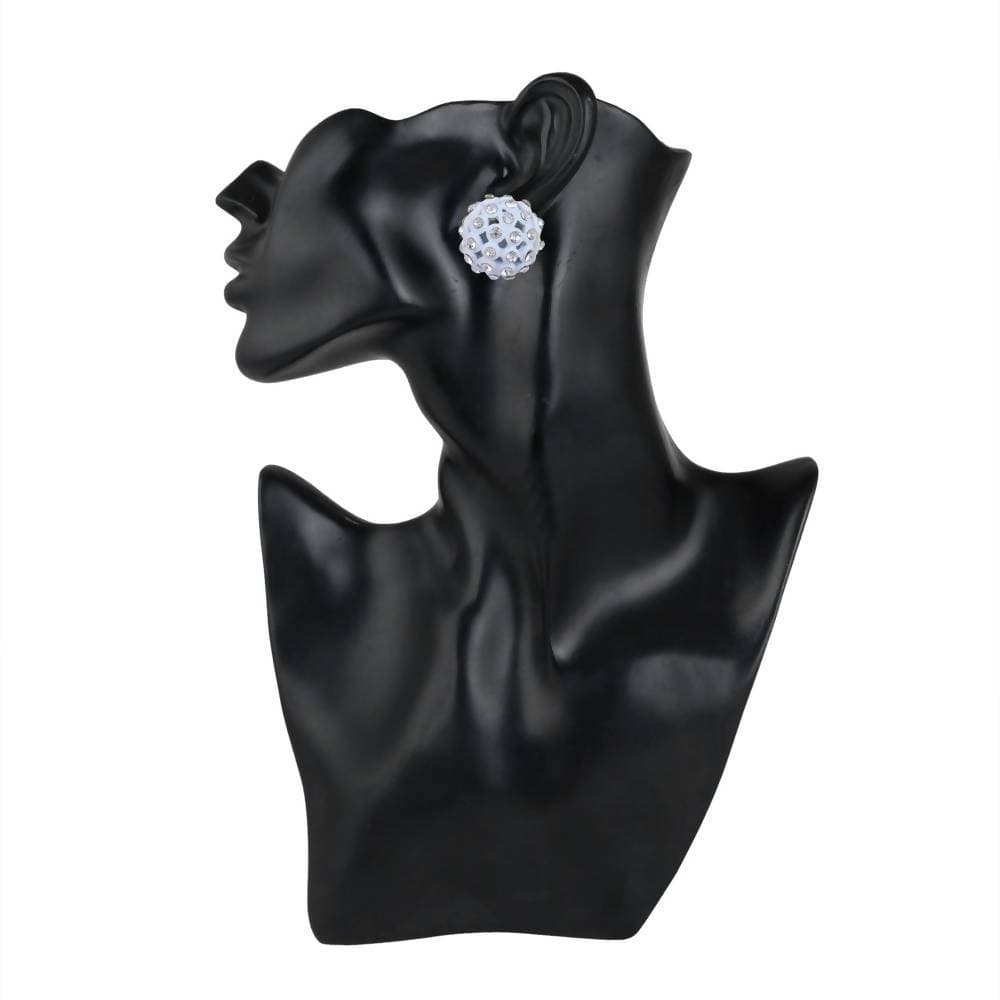 Trendoo Jewelry Gold-Polished Stylish Fancyr White Studs