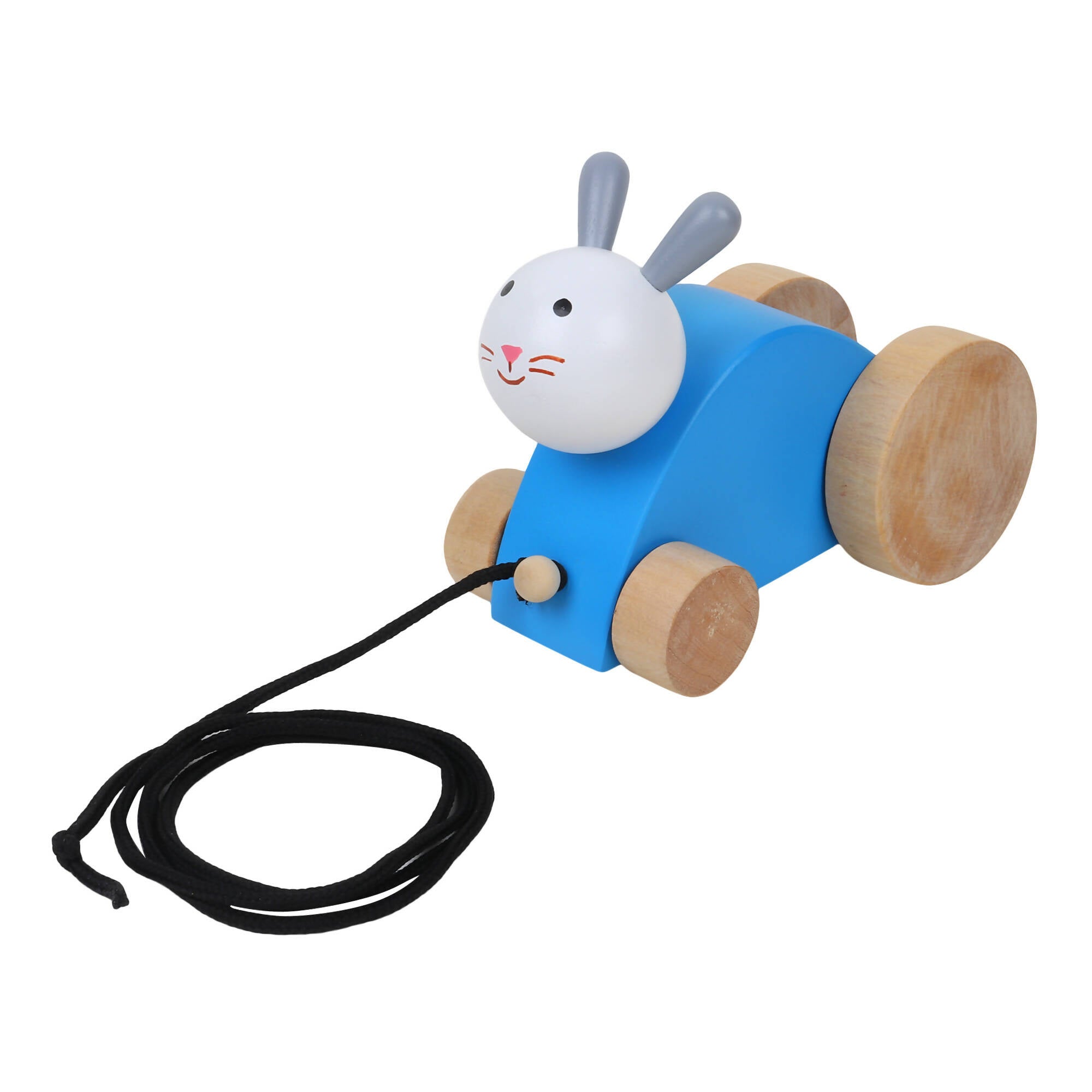 Matoyi Wobbly Panda & Blue Rabbit Pull Along & Maraca For Kids