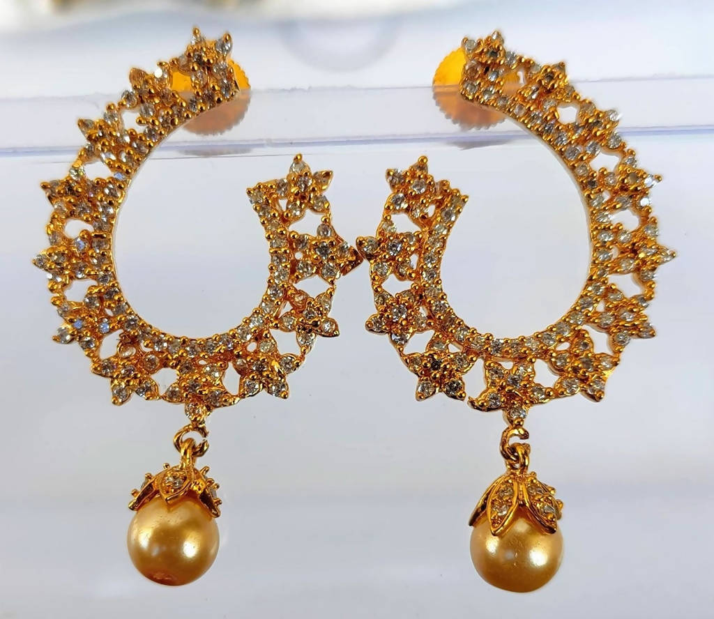 White AD Designer Earrings