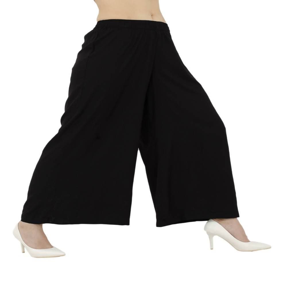 Lagi Women's Black Solid Palazzo (PLZ03A)