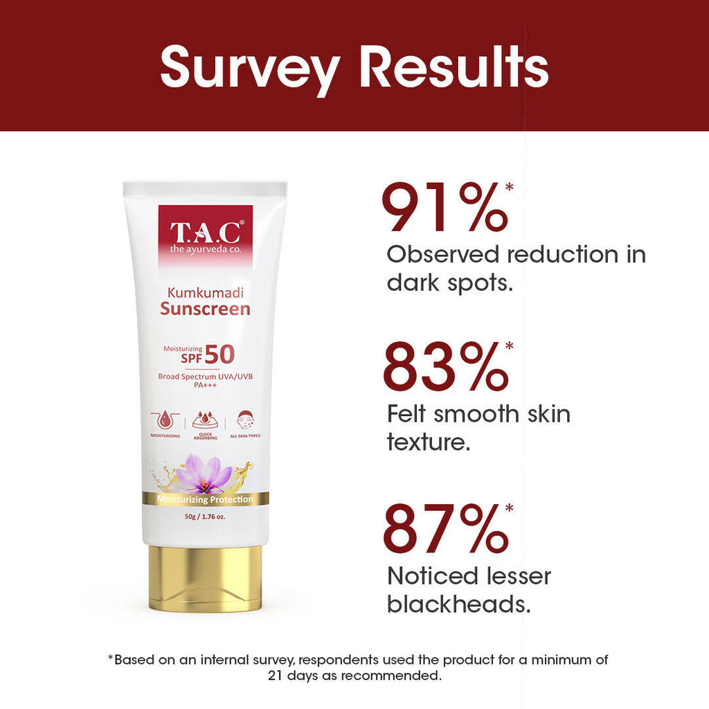 T.A.C - The Ayurveda Co. Kumkumadi Sunscreen Ultra Light SPF 50 with UVA/UVB PA+++