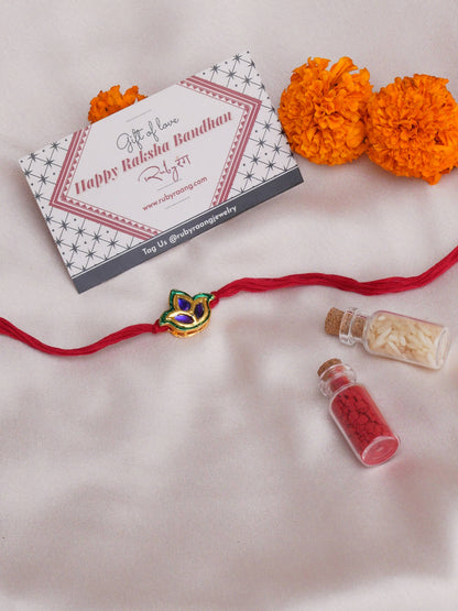 Designer kundan Rakhi - Ruby Raang