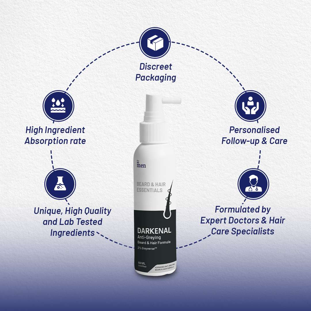 For Men Darkenal Anti Greying Hair & Beard Formula - 60 (Pack of 3)