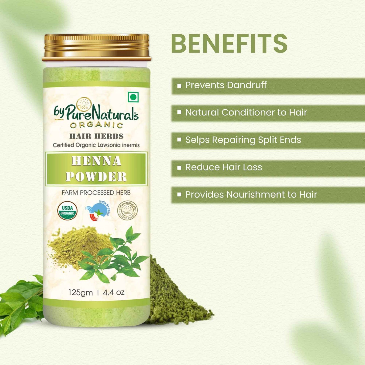 byPureNaturals Organic Henna Powder