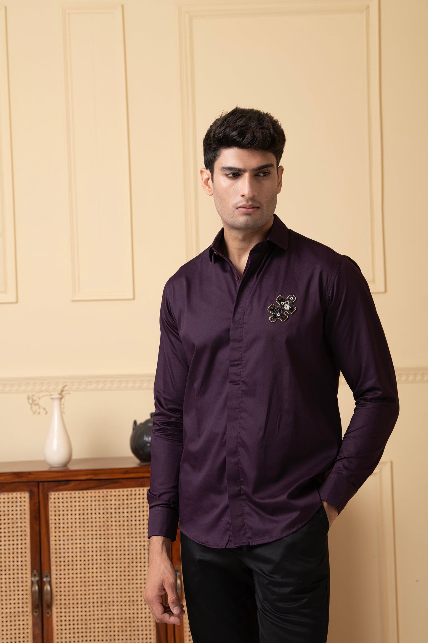 Fierce Panther Embroidered Shirt by Hilo Design