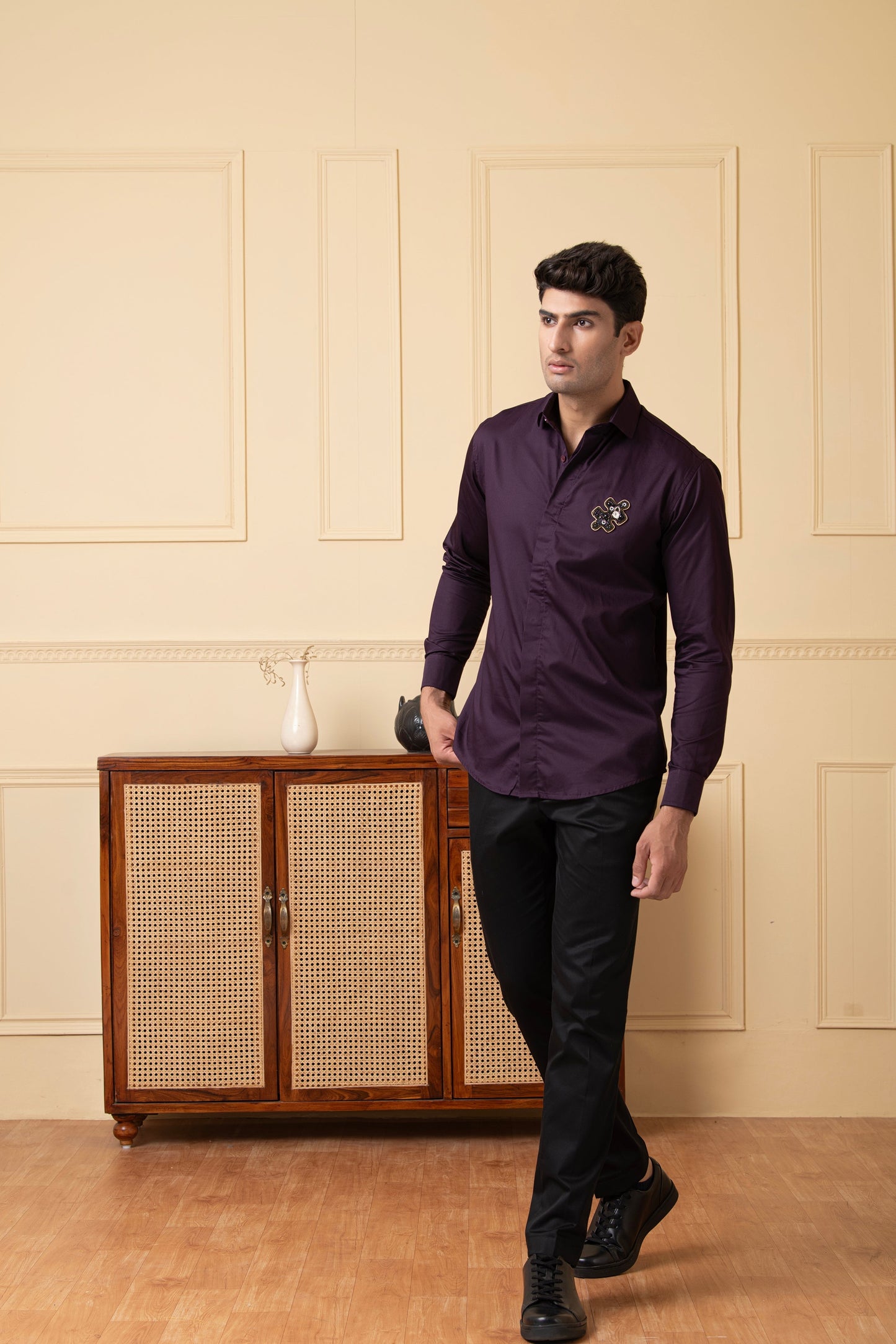 Fierce Panther Embroidered Shirt by Hilo Design