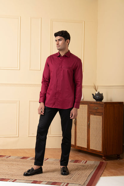 Ragic Red Pintuck Shirt by Hilo Design