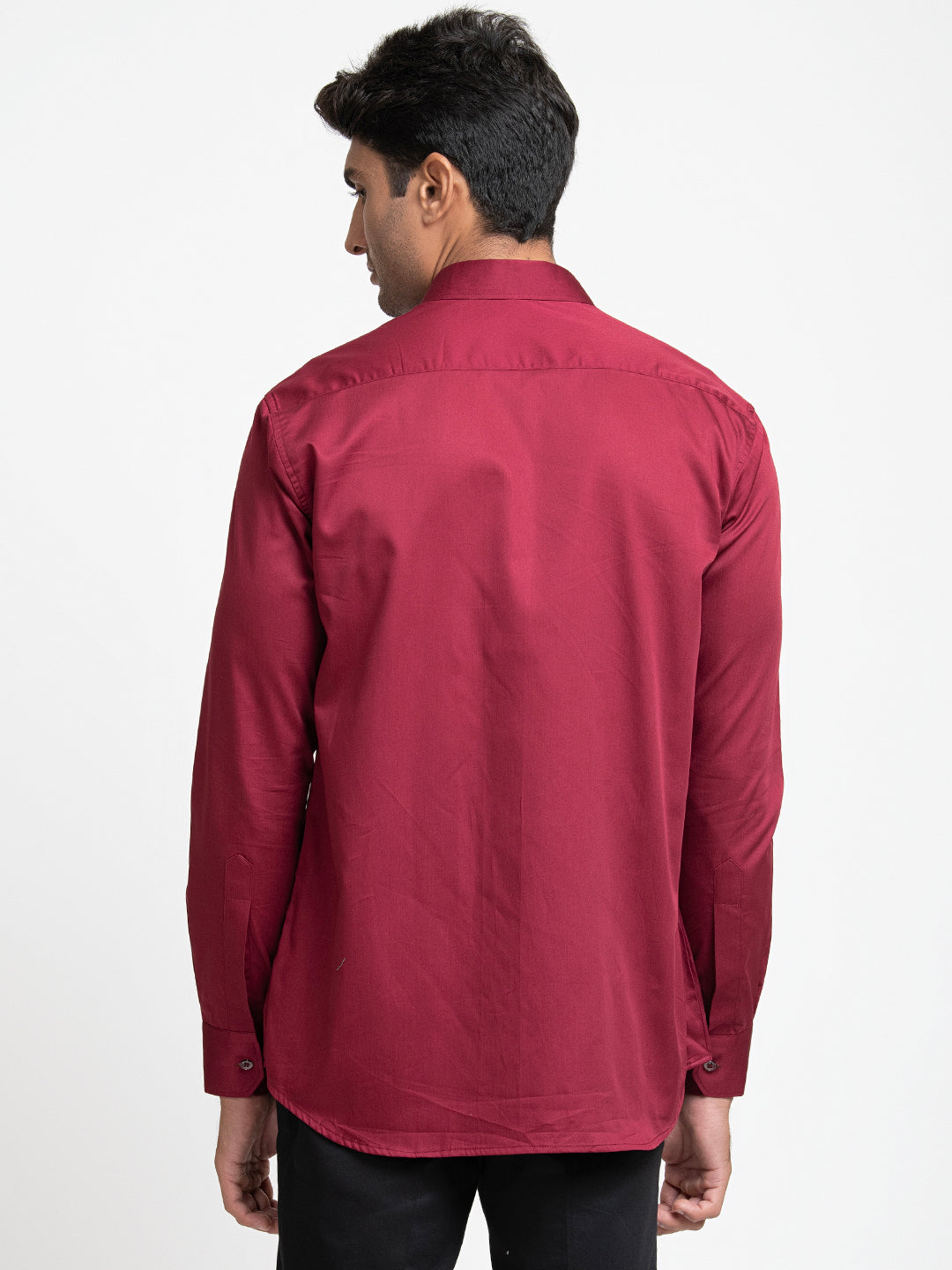 Red Shirt With Black Patch Box Shirt by Hilo Design