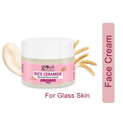 Globus Naturals Rice Ceramide Revival Face Cream, For Korean Glass Skin