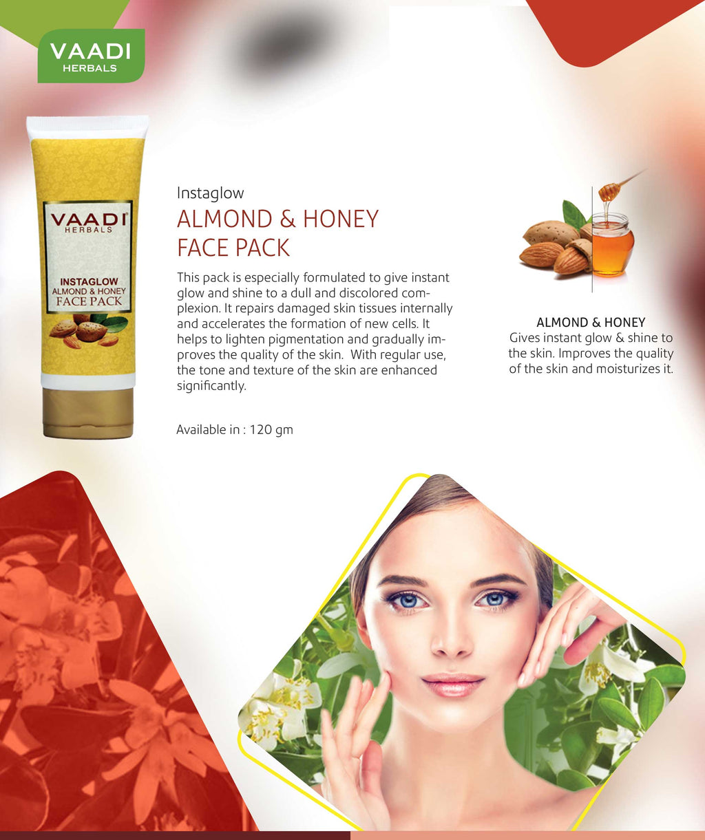 Vaadiherbals Instaglow Almond & Honey Face Pack - 120 gms