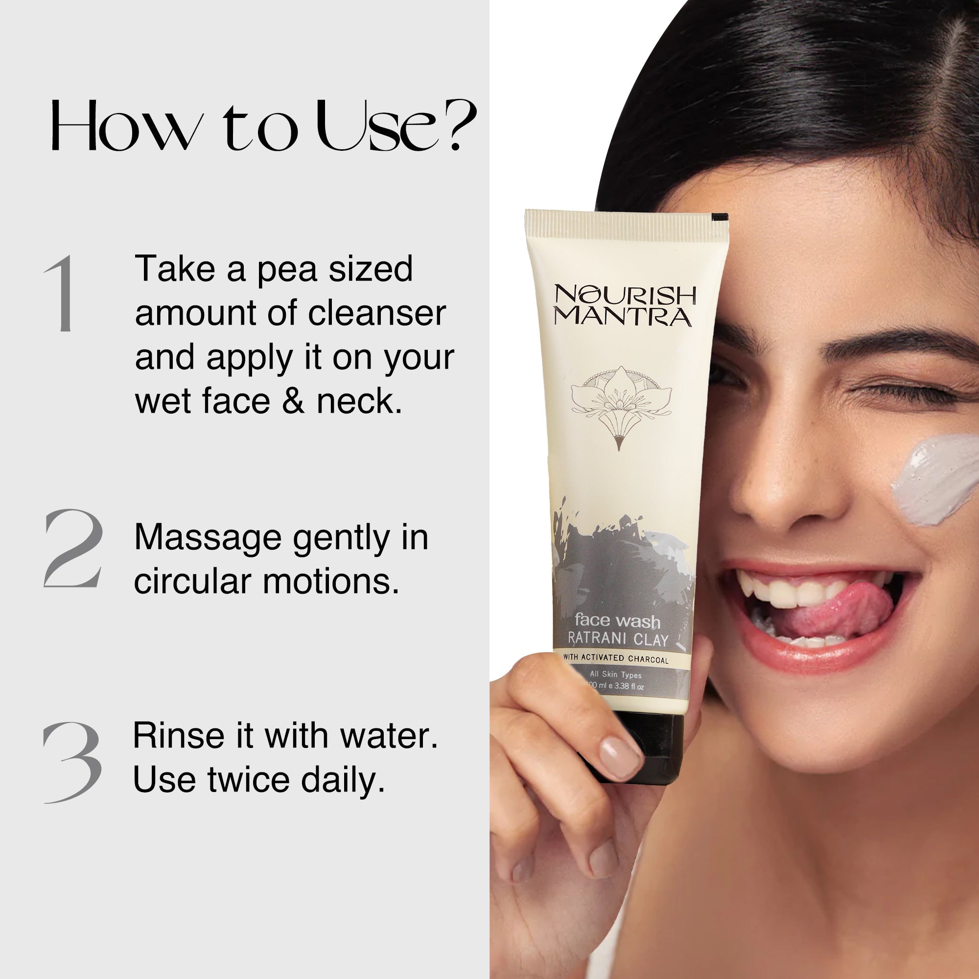 Nourish Mantra Ratrani Clay Face Wash - 100 ml