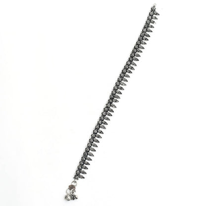 Mominos Fashion Kamal Johar Oxidised Silver Women Wear Anklets