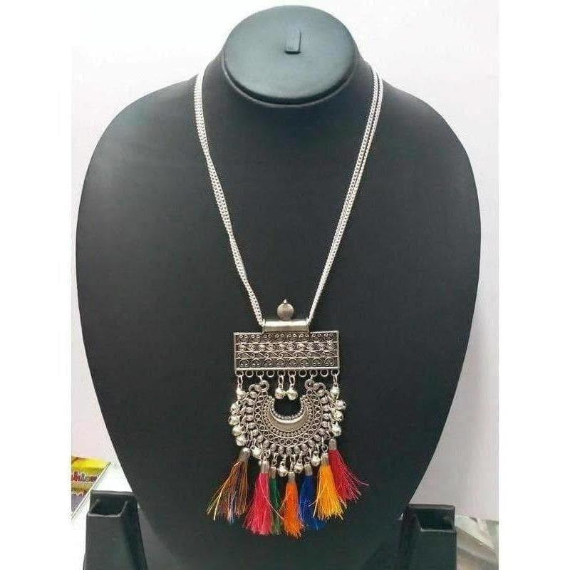 MS Fashion India Latest South Indian Traditional Oxidized Necklace for Women- Multi Color
