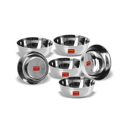 Sumeet Stainless Steel Heavy Gauge Bowl Set/Wati Set With Mirror Finish
