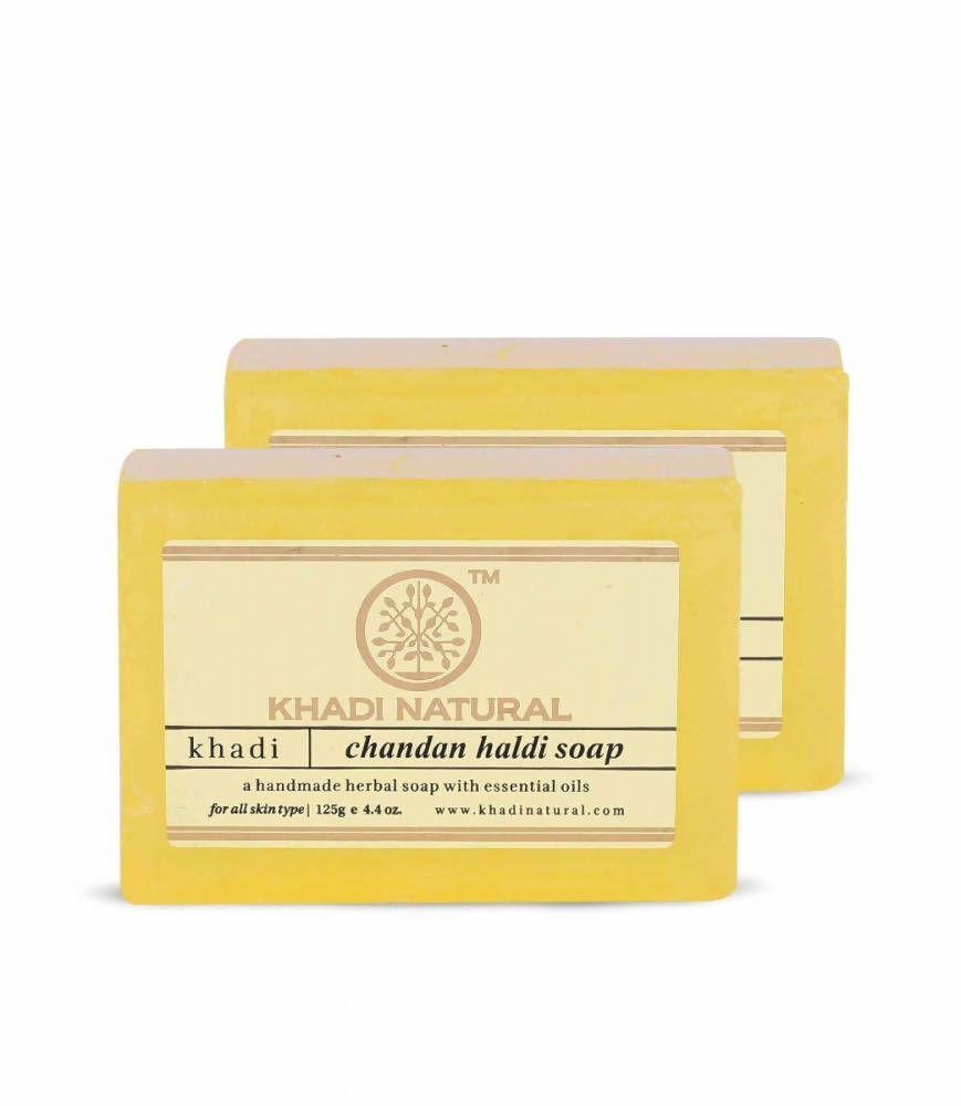 Khadi Natural Herbal Chandan Haldi Soap - 125 gm - Pack of 2