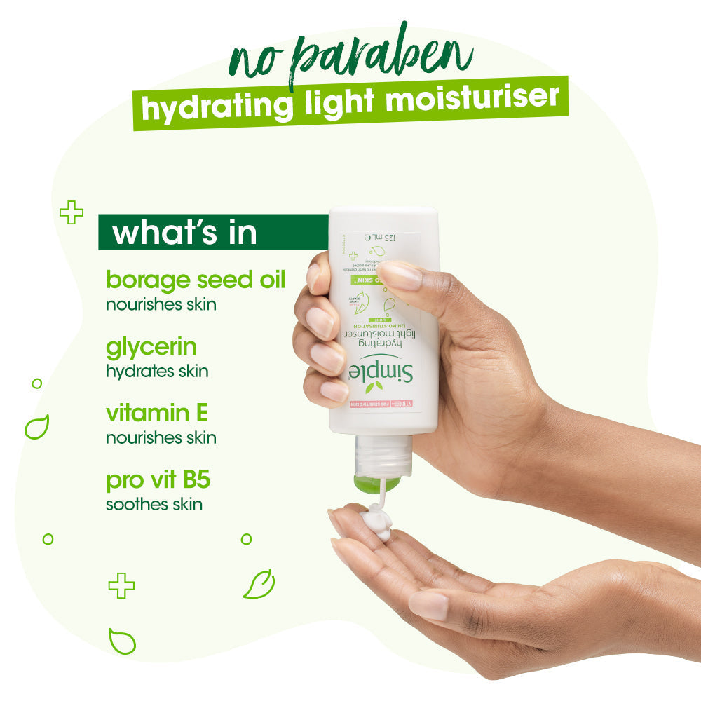 Simple Skincare Skin Refreshing Facial Wash, Soothing Facial Toner & Hydrating Light Moisturiser Combo
