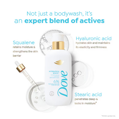 Dove 6% Hydrating Serum With Hyaluronic Acid Hydration Boost Bodywash