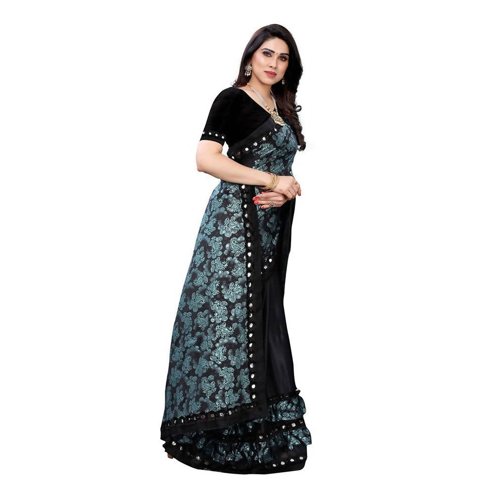 Vamika Black Lycra Designer Saree (Niya Black)