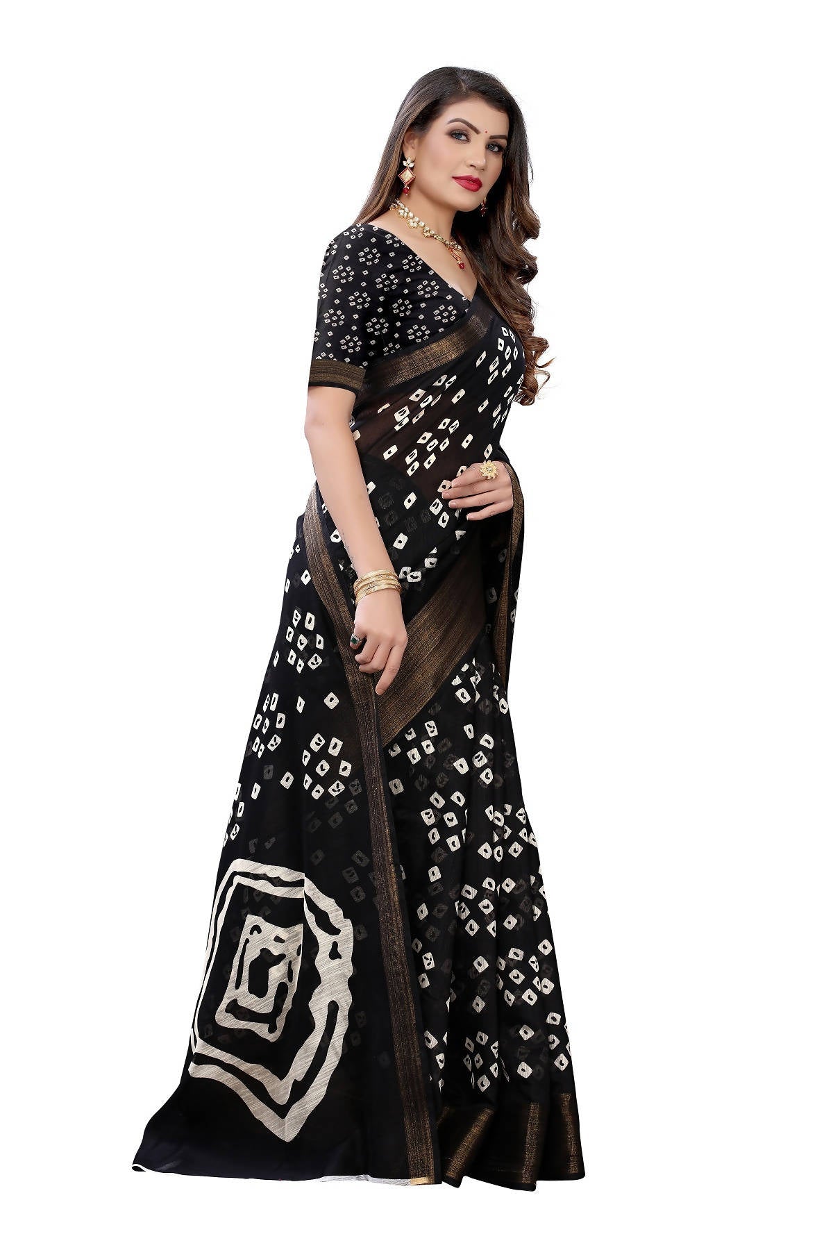 Vamika Black Linen Jari Border Saree (RADHIKA BLACK)