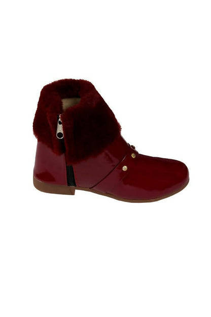 Tiny Bugs Girls Anckle Lenght Boots -Maroon