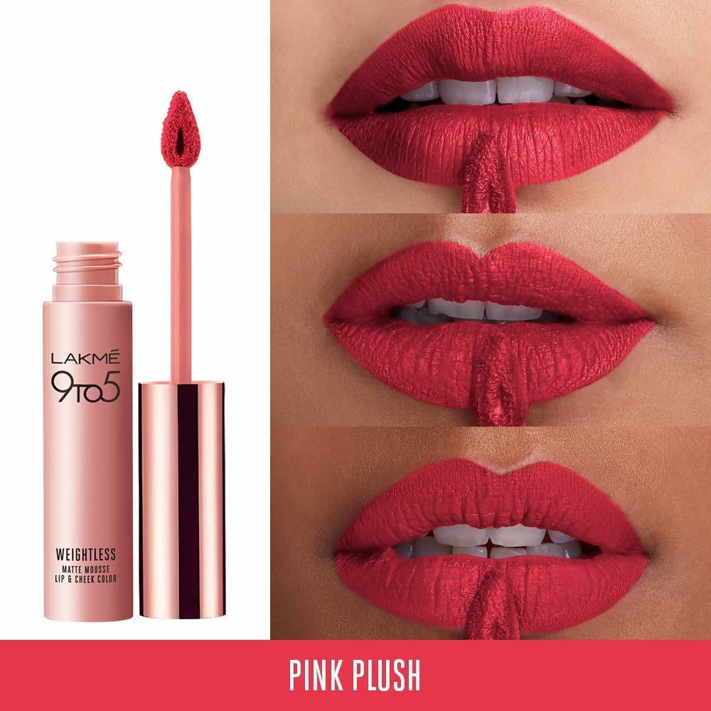 Lakme 9 To 5 Weightless Mousse Lip & Cheek Color  Pink Plush - 9 gms