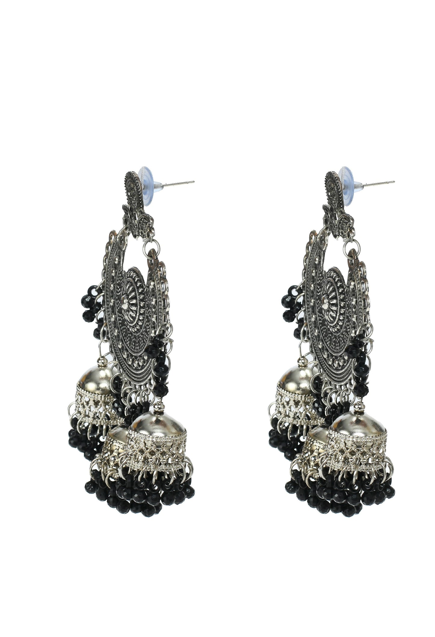 Mominos Fashion Johar Kamal Jhumkas With Maang Tikka Earrings