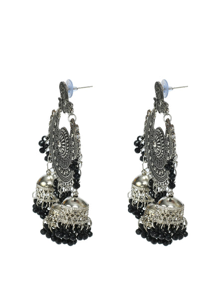 Mominos Fashion Johar Kamal Jhumkas With Maang Tikka Earrings