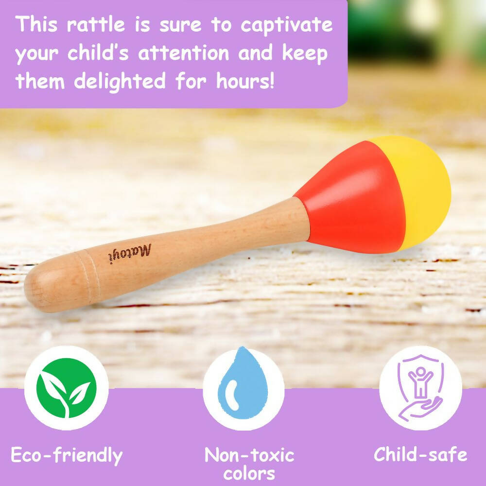 Matoyi Wooden Baby Bead Rattle