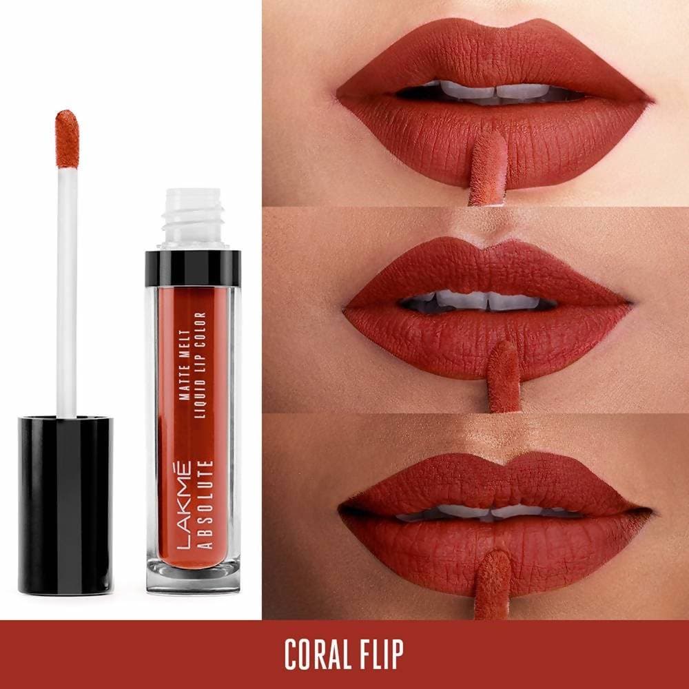 Lakme Absolute Matte Melt Liquid Lip Color Coral Flip - 6 ml