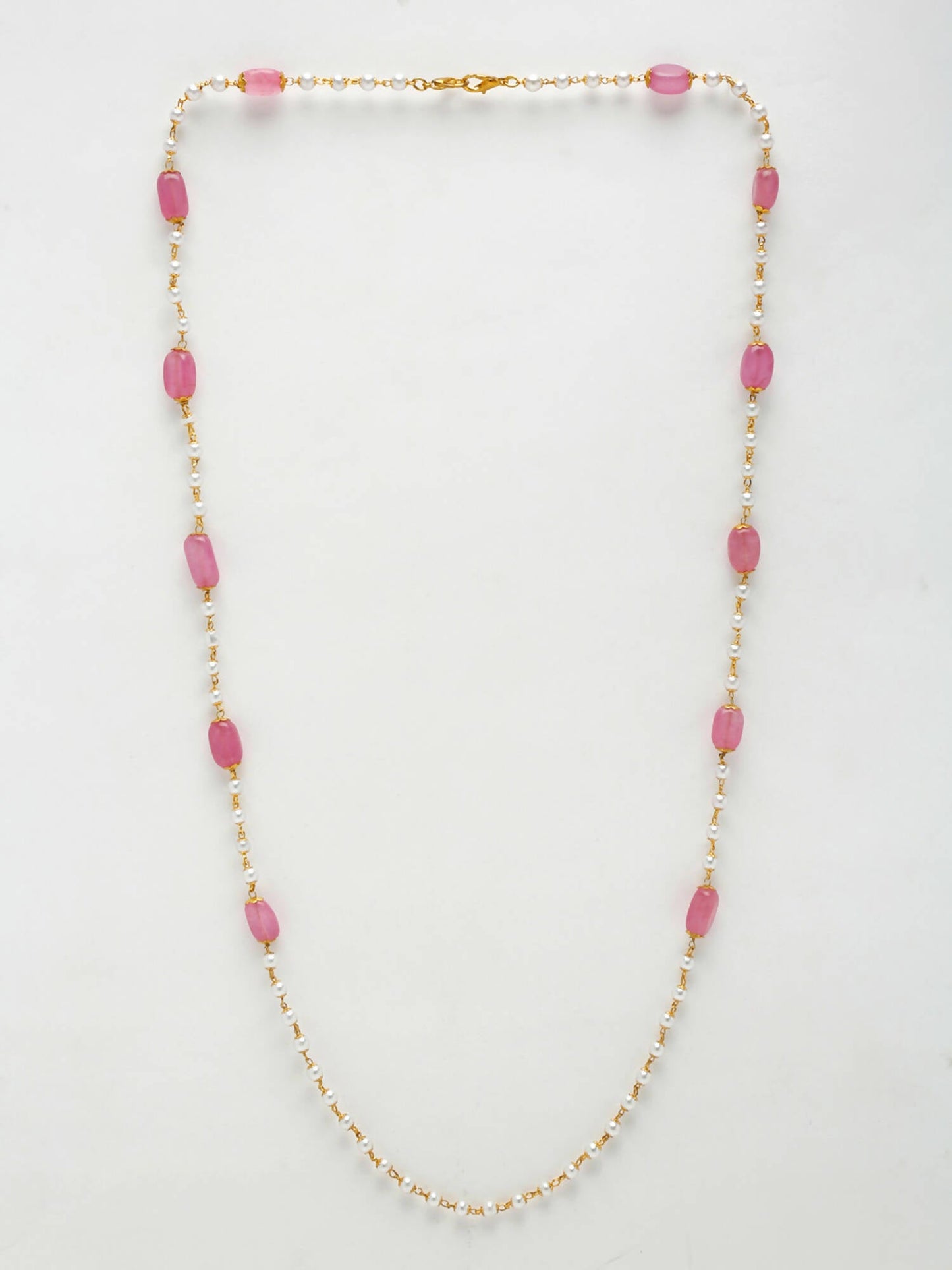Stone And Gold-Polished Mask Chain - Ruby Raang