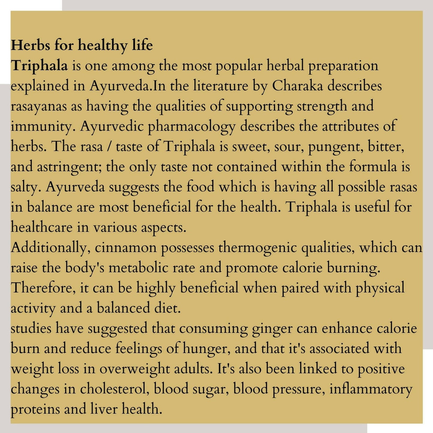 Satvi Wellness Thriphala Drink - Triphala with Cinnamon and Dry Ginger | Herbal Tea