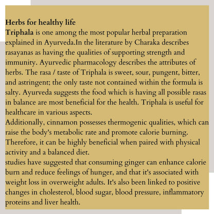 Satvi Wellness Thriphala Drink - Triphala with Cinnamon and Dry Ginger | Herbal Tea