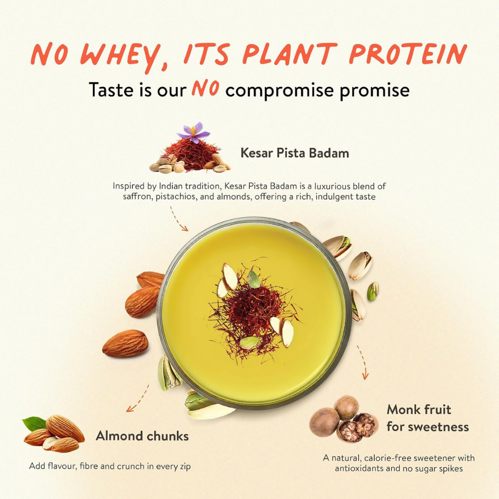 Happy Cultures 26g Tastiest Plant Protein| Kesar Badam Pista