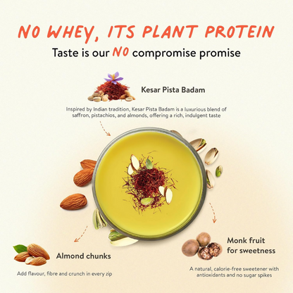 Happy Cultures 26g Tastiest Plant Protein| Kesar Badam Pista