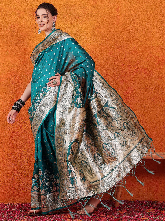 Sangria Woven Design Banarasi Saree