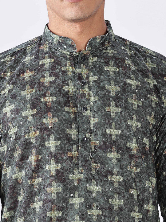 Anouk Men Ethnic Printed Mandarin Collar Kurta