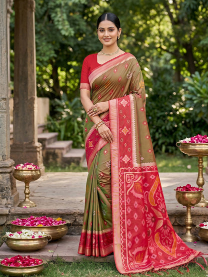 Shree Shyam Fashion Mehndi Soft Silk Saree