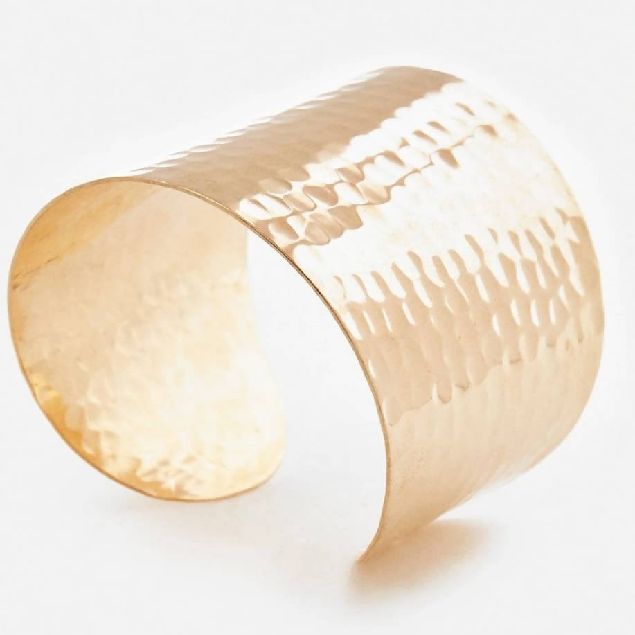 Bling Accessories Rose Gold Textured Brass Cuff Bracelet