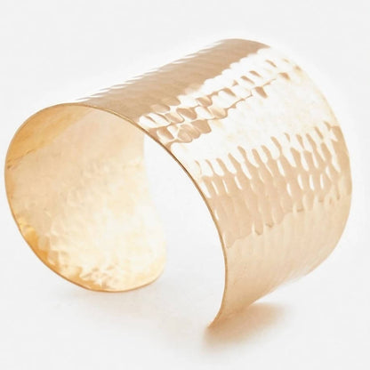 Bling Accessories Rose Gold Textured Brass Cuff Bracelet