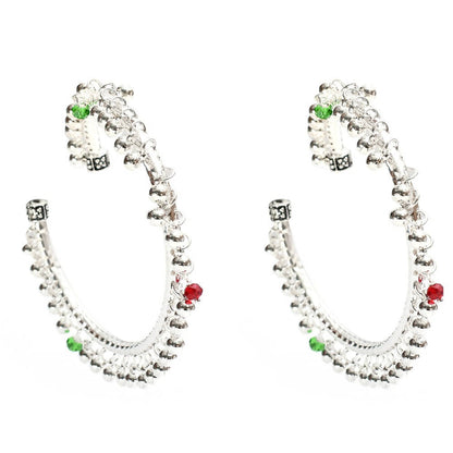 Mominos Fashion Kamal Johar Oxidised Silver Anklets With Muvvas