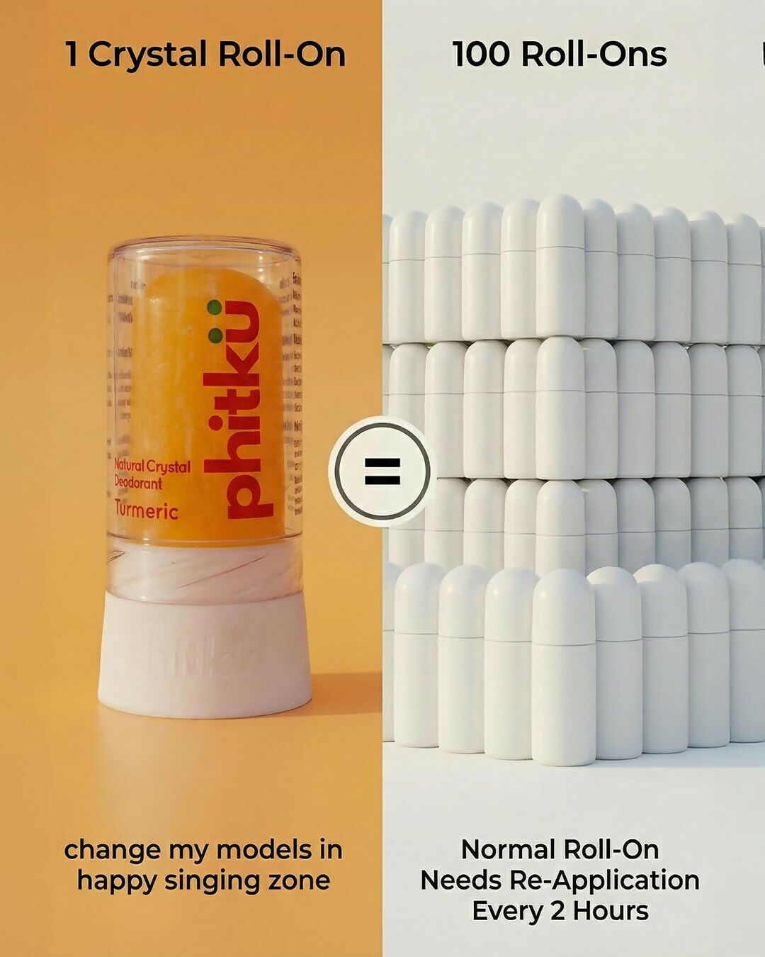 Phitku Crystal Roll On Deo with Turmeric
