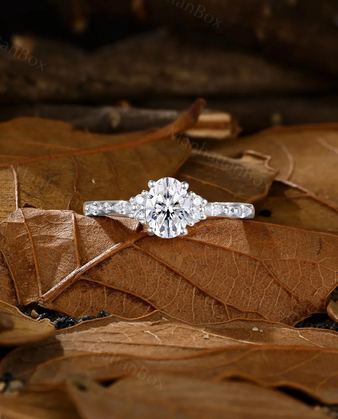 Diamond Engagement Ring - Moissanite Wedding Ring - Vintage Rose Gold Ring