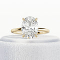 3 Carat Oval Cut E VVS2 Engagement Ring / Oval Lab Grown Diamond Ring / 14K or 18K Yellow Gold Ring / Thin Ring / Minimal Ring / Dainty Ring